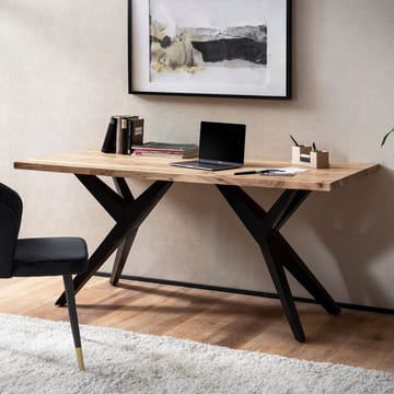 Fenaro skrivebord 180x90 cm industriell stil - Lys gyllenbrun og matt svart - Møbler - Bord - Kontorbord - Skrivebord