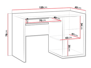 Fonti Skrivebord 120 cm - Brun - Møbler - Bord - Kontorbord - Skrivebord