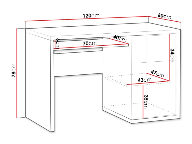 Fonti Skrivebord 120 cm - Brun - Møbler - Bord - Kontorbord - Skrivebord