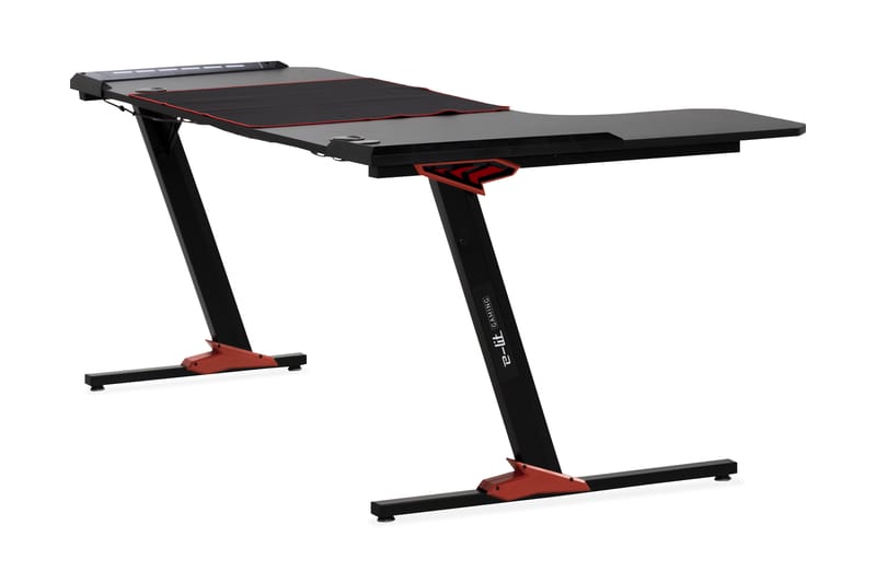Areni Gamingbord LED-lys 160 cm + Koppholder & Hodetelefonho - Svart - Møbler - Bord - Kontorbord - Gamingbord