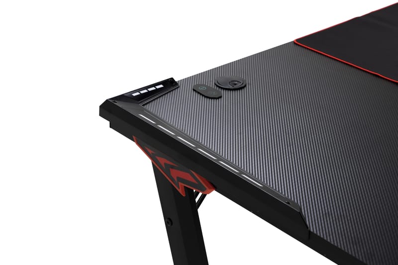 Areni Gamingbord LED-lys 160 cm + Koppholder & Hodetelefonho - Svart - Møbler - Bord - Kontorbord - Gamingbord