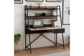 Garavelo Skrivebord 25x124 cm - Valnøtt/Svart - Møbler - Bord - Kontorbord - Skrivebord