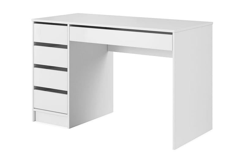 Harland Skrivebord 120 cm med Oppbevaring 5 Skuffer - Hvit - Skrivebord