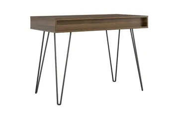 Harmony Skrivebord med Oppbevaring og Skuffer i Tre med Metallben - Brun - Møbler - Bord - Kontorbord - Skrivebord