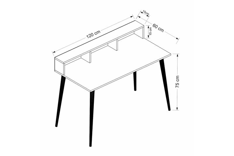 Honoria Skrivebord 75x120 cm - Hvit - Møbler - Bord - Kontorbord - Skrivebord