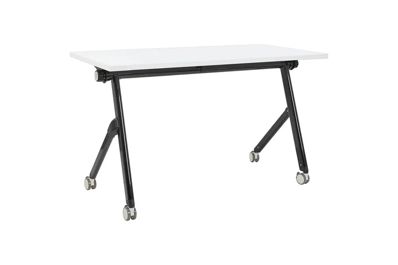 Hopfällbart skrivbord Beliani Bendi Ljus trä/svart, 120x60x75 cm White||Black 120x60x75 cm, undefined