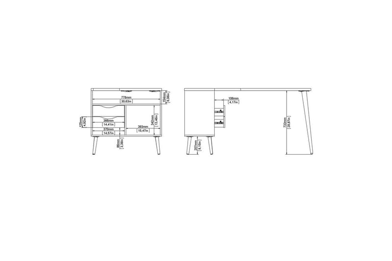 Hostafranc Skrivebord 81x145,1 cm - Natur - Møbler - Bord - Kontorbord - Skrivebord