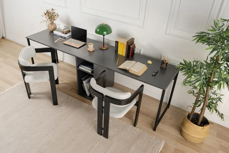 Hu Skrivebord 60x240 cm - Antrasitt/Svart - Møbler - Bord - Kontorbord - Skrivebord