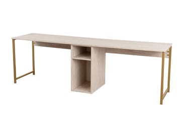 Hu Skrivebord 60x240 cm - Beige/Gull - Møbler - Bord - Kontorbord - Skrivebord