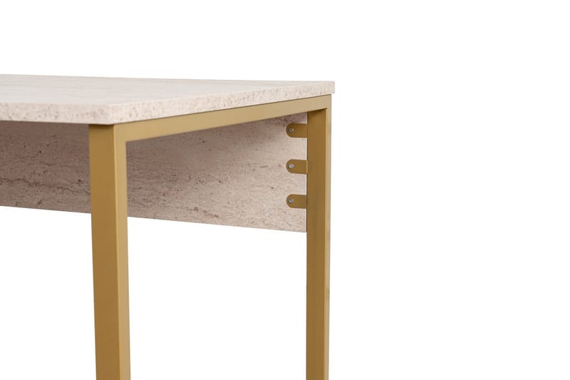 Hu Skrivebord 60x240 cm - Beige/Gull - Møbler - Bord - Kontorbord - Skrivebord