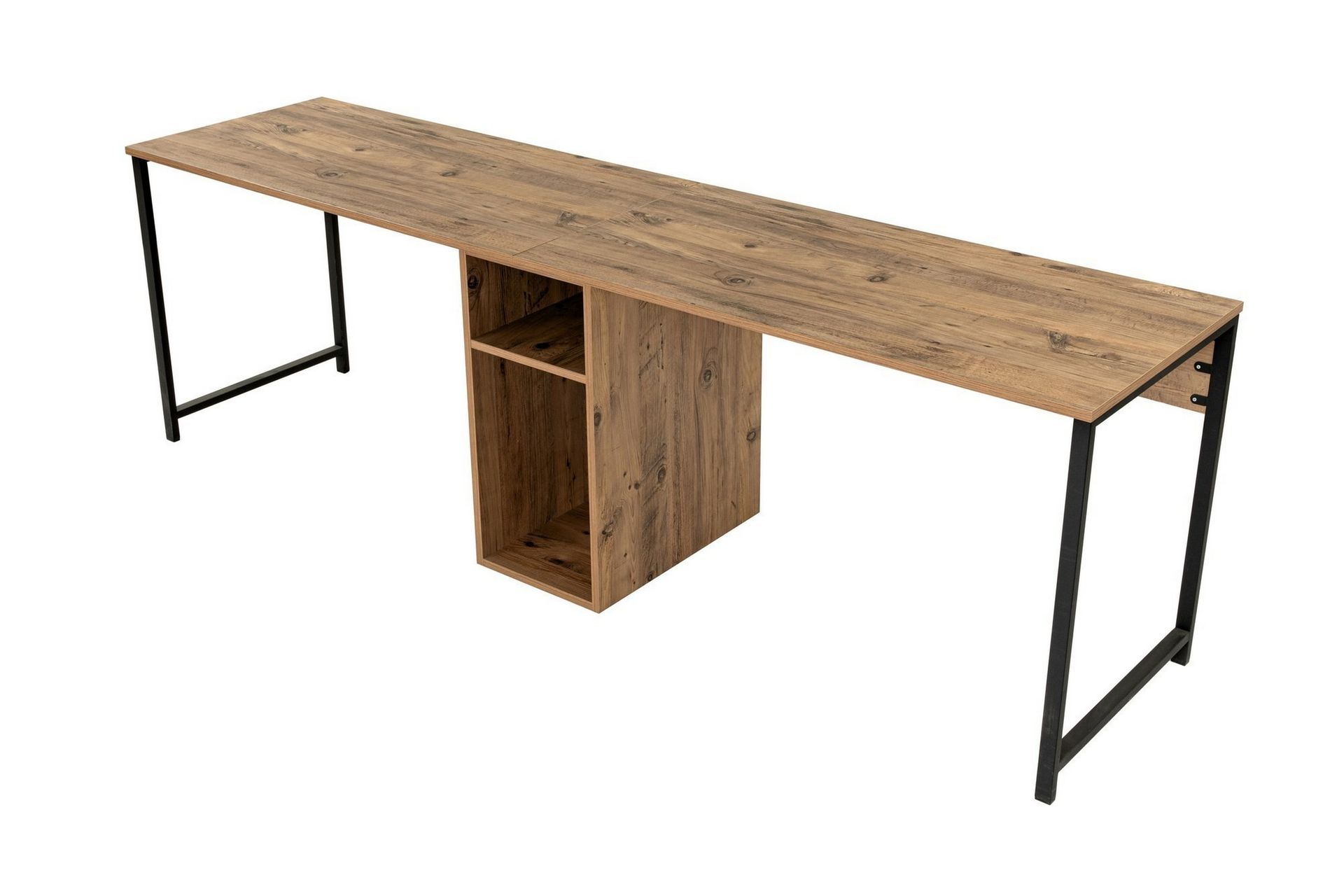 Hu Skrivebord 60x240 cm - Brun/Svart - Møbler - Bord - Kontorbord - Skrivebord