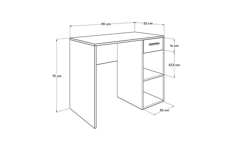 Jenifer Skrivebord 52x90 cm - Antrasitt - Møbler - Bord - Kontorbord - Skrivebord