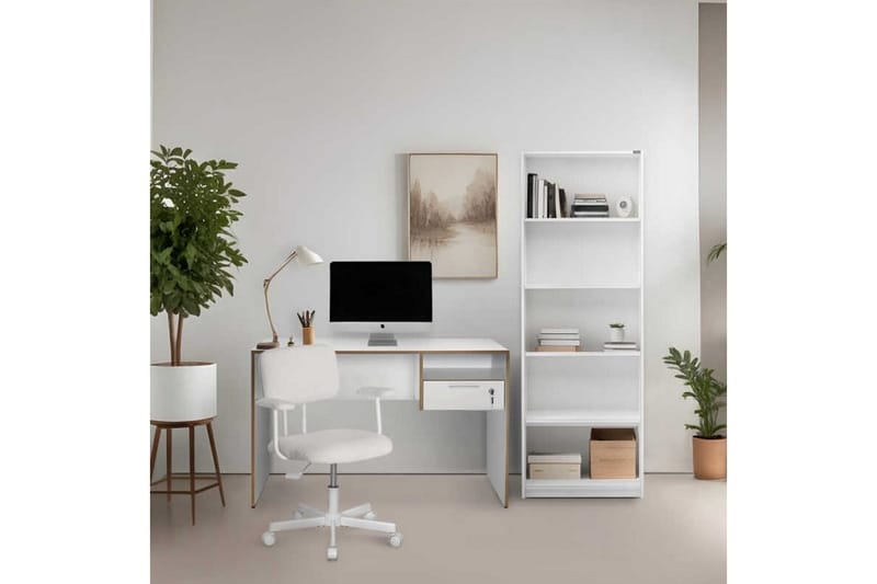 Jenifer Skrivebord 60x120 cm - Mellomfarget tre/Hvit - Møbler - Bord - Kontorbord - Skrivebord