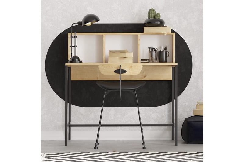 Jovra Skrivebord 60x100 cm - Eik/Sort - Møbler - Bord - Kontorbord - Skrivebord