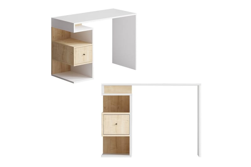 Kryna Skrivebord 45x100 cm - Rødfarget tre/Hvit - Møbler - Bord - Kontorbord - Skrivebord