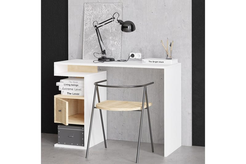 Kryna Skrivebord 45x100 cm - Rødfarget tre/Hvit - Møbler - Bord - Kontorbord - Skrivebord