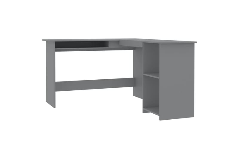L-formet hjørneskrivebord grå 120x140x75 cm sponplate - Skrivebord