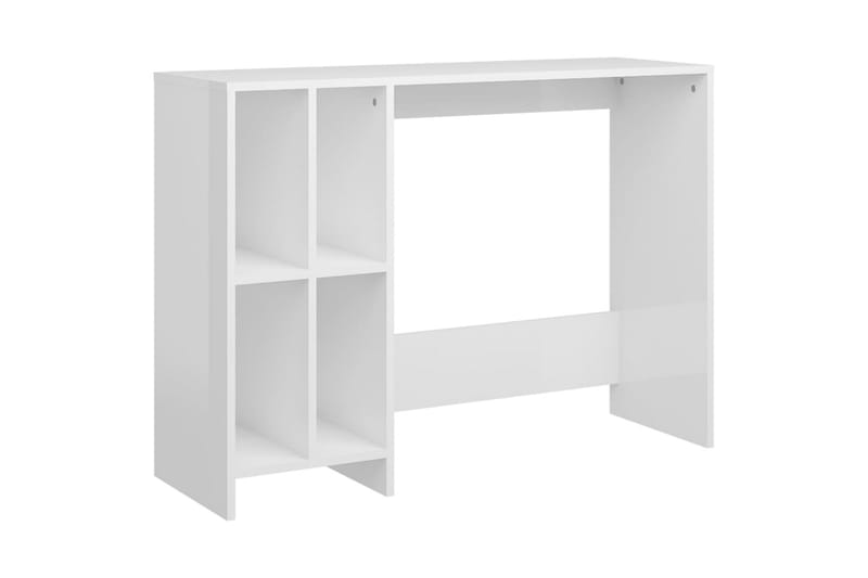 Laptopbord høyglans hvit 102,5x35x75 cm sponplater - Hvit - Møbler - Bord - Kontorbord - Skrivebord