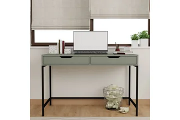 Loryn Skrivebord 120 cm med Oppbevaring og Skuffer i Malt Tre - Grønn - Møbler - Bord - Kontorbord - Skrivebord