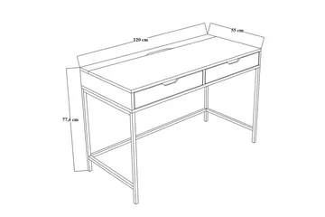 Loryn Skrivebord 120 cm med Oppbevaring og Skuffer i Malt Tre - Grønn - Møbler - Bord - Kontorbord - Skrivebord