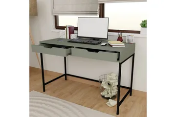 Loryn Skrivebord 120 cm med Oppbevaring og Skuffer i Malt Tre - Grønn - Møbler - Bord - Kontorbord - Skrivebord