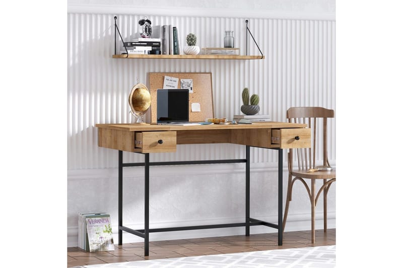 Mirric Skrivebord 60x120 cm - Eik/Sort - Møbler - Bord - Kontorbord - Skrivebord