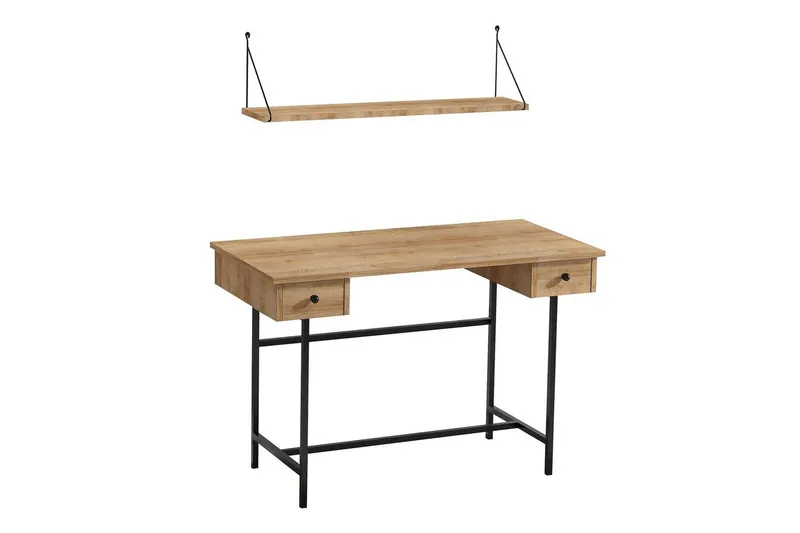 Mirric Skrivebord 60x120 cm, Eik/Sort