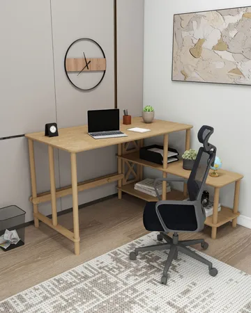 Morina Skrivebord 125 cm - Eik - Møbler - Bord - Kontorbord - Skrivebord