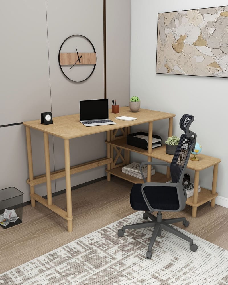 Morina Skrivebord 125 cm - Eik - Møbler - Bord - Kontorbord - Skrivebord