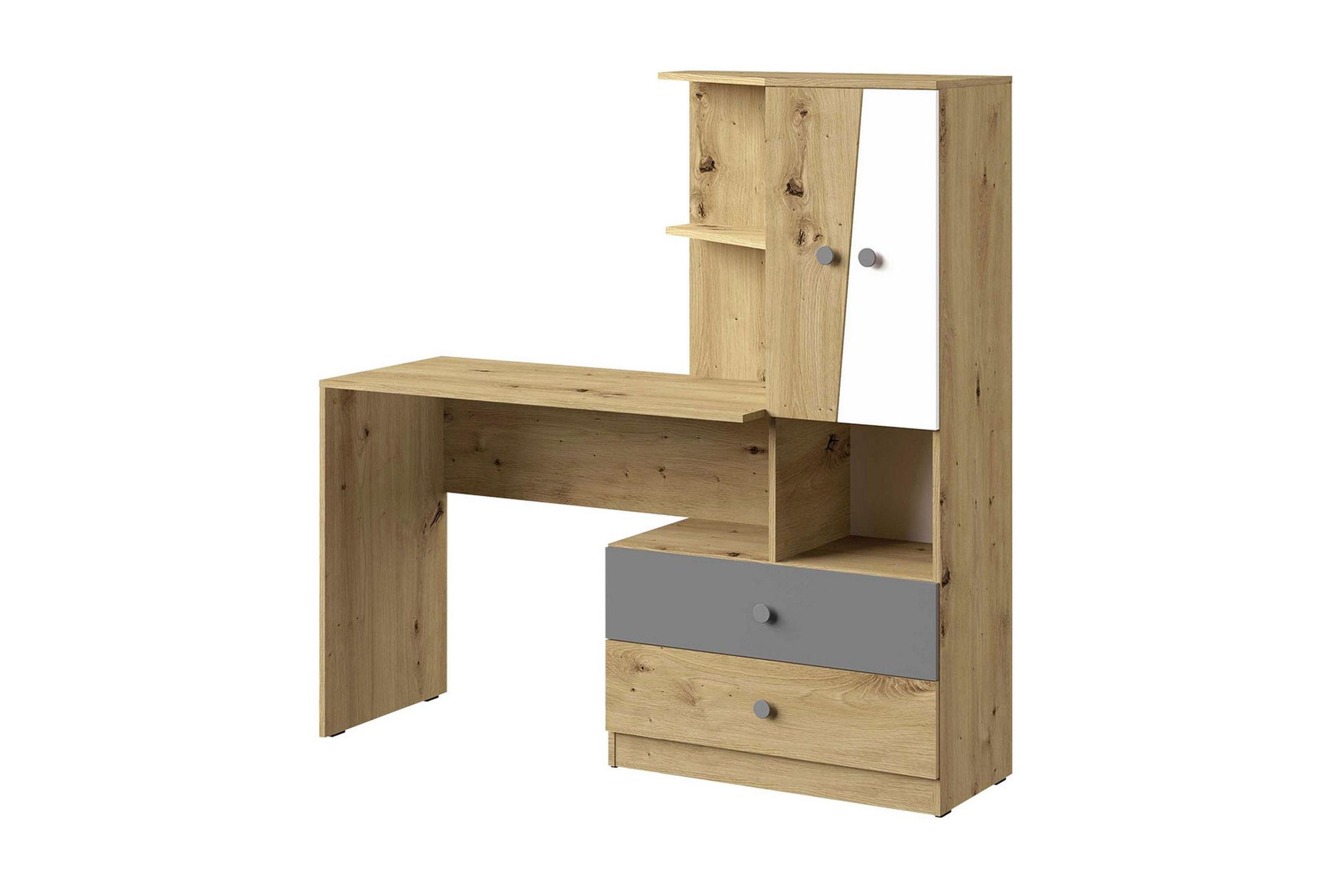 Nero Skrivebord 150 cm - Natur/Hvit/Grå