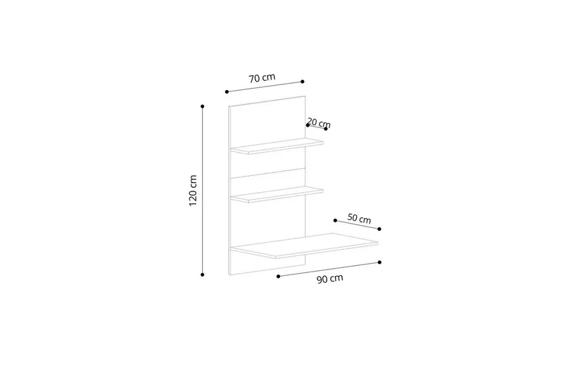Neyric Skrivebord 50x90 cm - Eik/Sort - Møbler - Bord - Kontorbord - Skrivebord