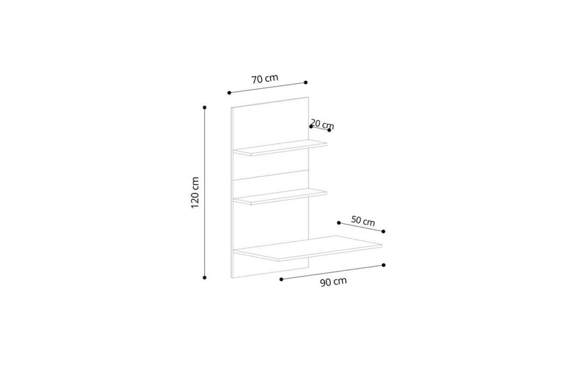 Neyric Skrivebord 50x90 cm - Eik/Sort - Møbler - Bord - Kontorbord - Skrivebord