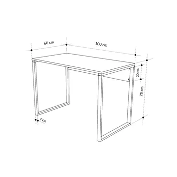 Renora Skrivebord 100 cm - Retro grå og svart - Møbler - Bord - Kontorbord - Skrivebord