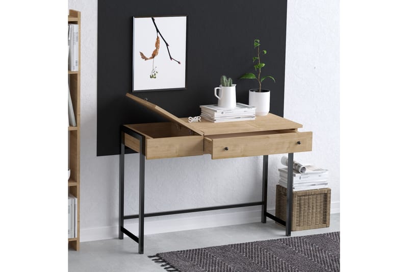 Retore Skrivebord 45x100 cm - Eik/Svart - Møbler - Bord - Kontorbord - Skrivebord