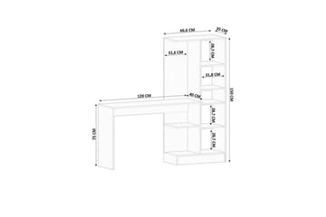 Salor Skrivebord 40x120 cm - Hvit - Møbler - Bord - Kontorbord - Skrivebord