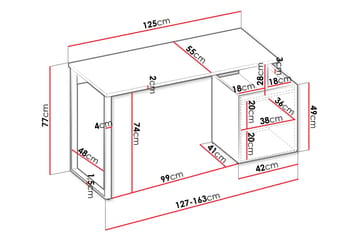 Sigmana Skrivebord 125x55 cm - Lys Grå/Brun - Møbler - Bord - Kontorbord - Skrivebord
