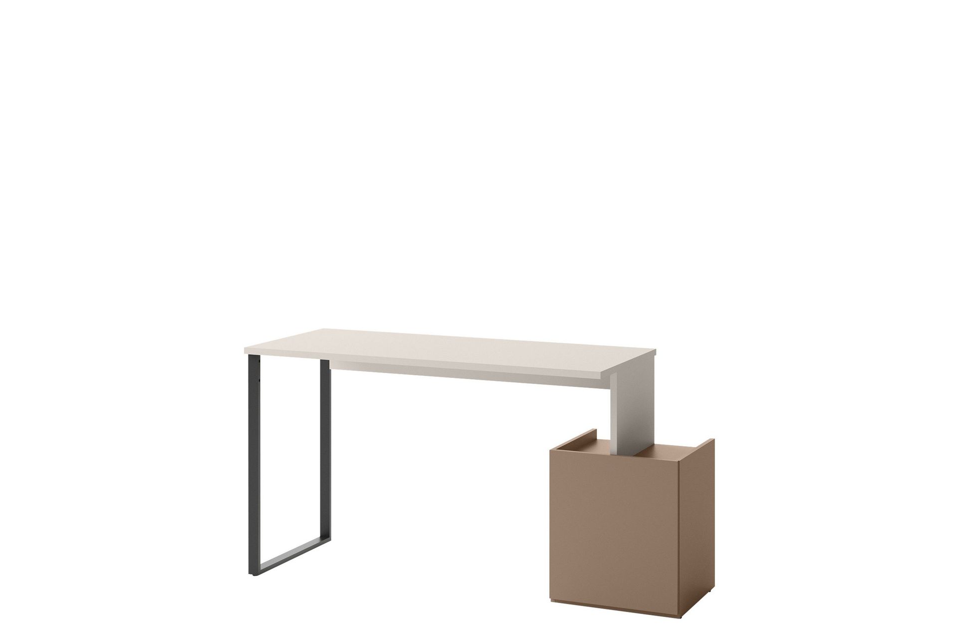 Sigmana Skrivebord 125x55 cm - Lys Grå/Brun