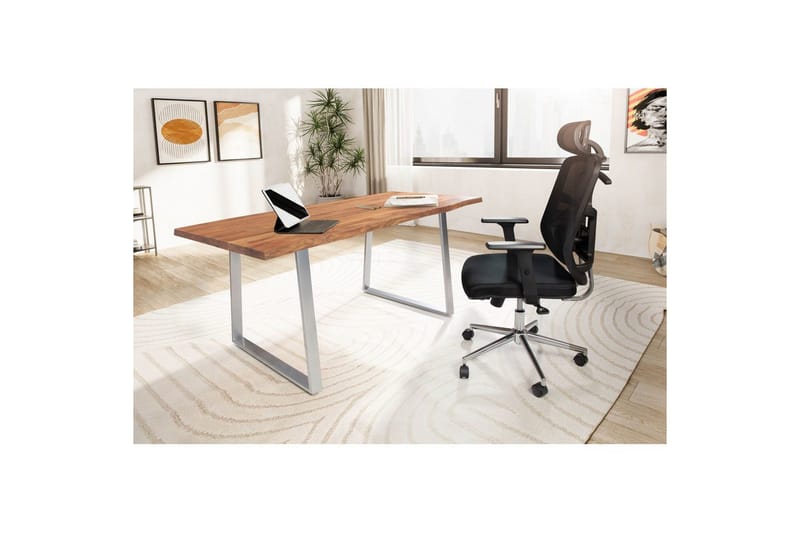 Skrivbord & datorbord Wohnling Brun, Krom 120x60 cm - Møbler - Bord - Kontorbord - Skrivebord