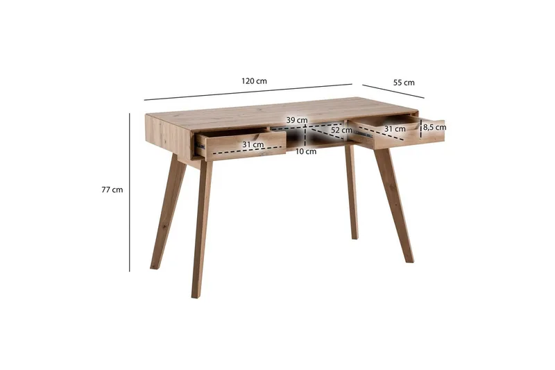 Skrivbord & datorbord Wohnling Brun - Møbler - Bord - Kontorbord - Skrivebord