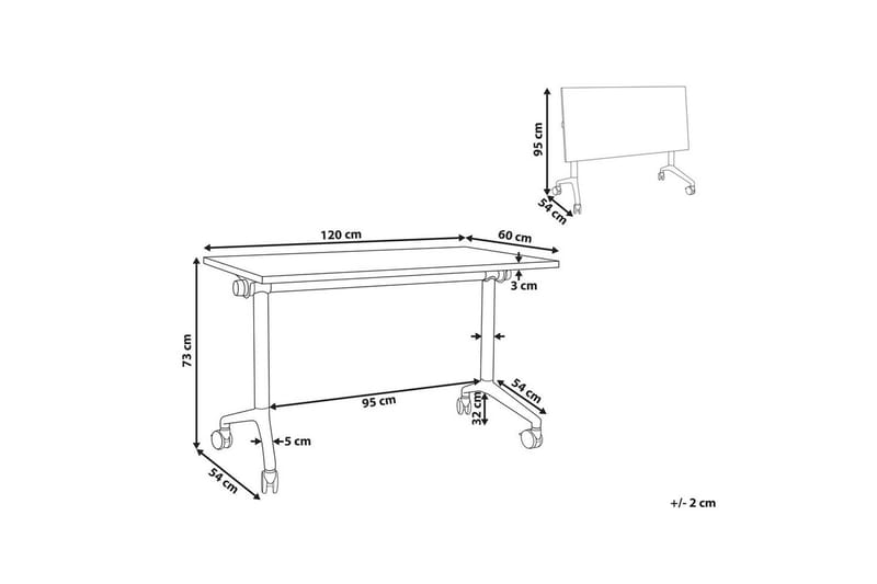 Skrivbord White||Black 120x60x75 cm - Møbler - Bord - Kontorbord - Skrivebord