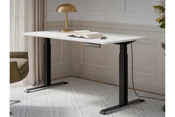 Adrianah Skrivebord 80x150 cm - Hvit/Svart - Møbler - Bord - Kontorbord - Skrivebord - Hev og senkbart skrivebord