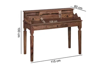 Aggrey Skrivebord 115 cm - Brun - Møbler - Bord - Kontorbord - Skrivebord