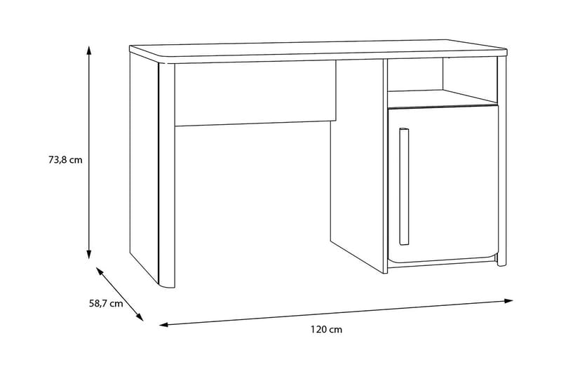 Ahmetbay Skrivebord 120 cm - Grå/Brun - Møbler - Bord - Kontorbord - Skrivebord