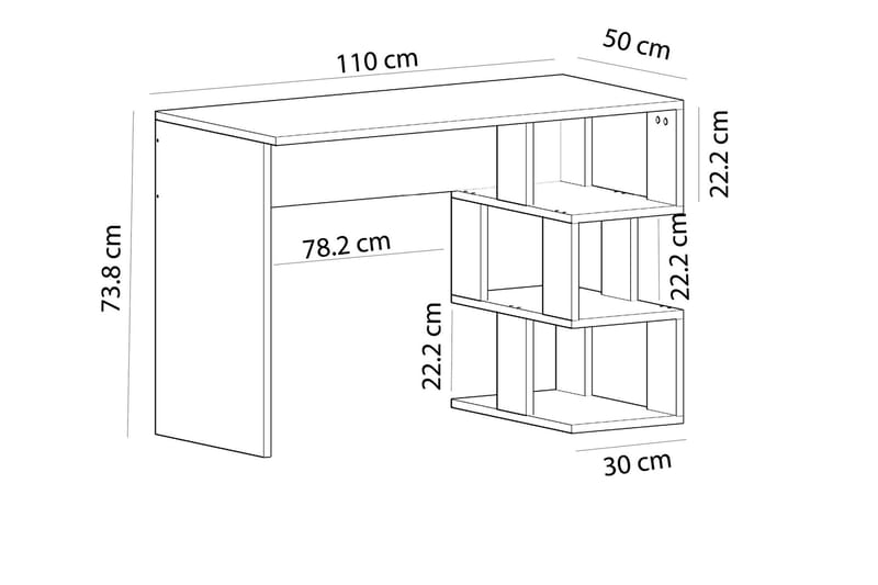 Alfered Skrivebord 110 cm - Hvit - Møbler - Bord - Kontorbord - Skrivebord