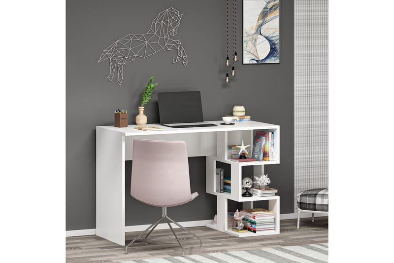 Alfered Skrivebord 110 cm - Hvit - Møbler - Bord - Kontorbord - Skrivebord