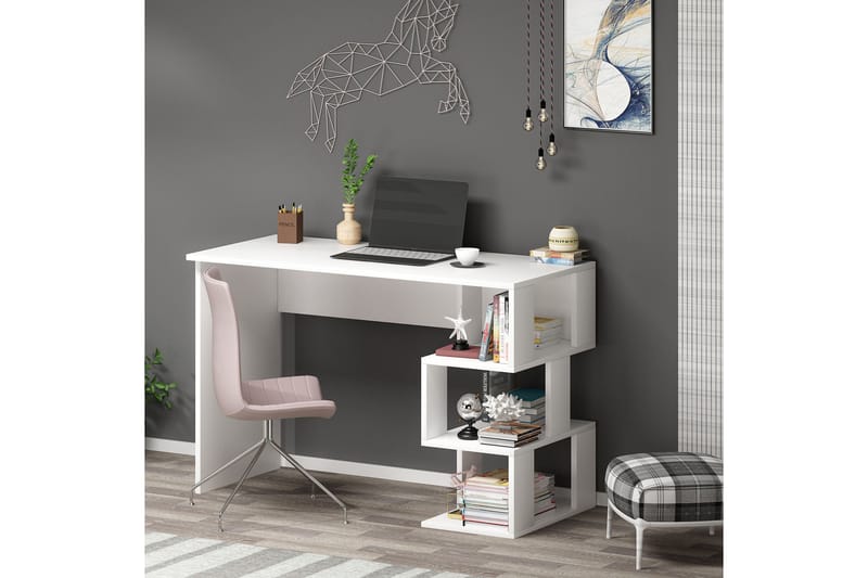 Alfered Skrivebord 110 cm - Hvit - Møbler - Bord - Kontorbord - Skrivebord