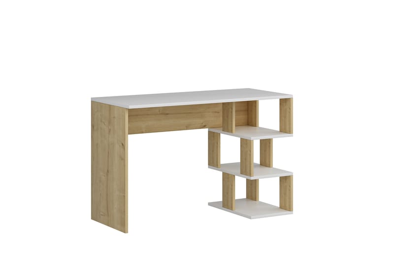 Alfered Skrivebord 110 cm - Hvit/Natur - Møbler - Bord - Kontorbord - Skrivebord