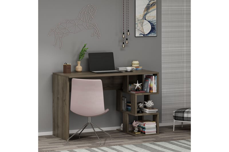 Alfered Skrivebord 110 cm - Valnøtt - Møbler - Bord - Kontorbord - Skrivebord