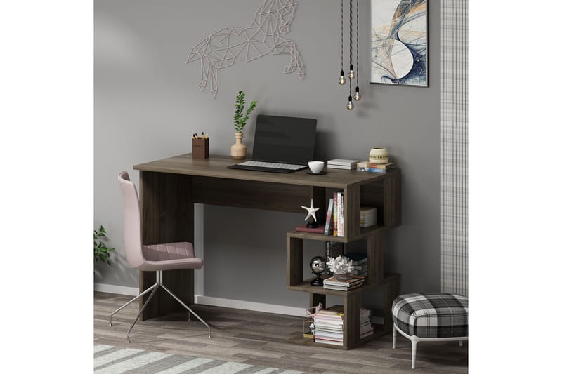 Alfered Skrivebord 110 cm - Valnøtt - Møbler - Bord - Kontorbord - Skrivebord
