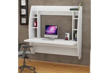 Ambalaj Veggskrivebord 120 cm med Oppbevaringshyller - Hvit - Møbler - Bord - Kontorbord - Skrivebord